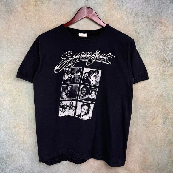 VTG 1981 SuperFest Rnb/Soul Concert T Shirt Sz L Black Rick James Houston Retro - Picture 1 of 7